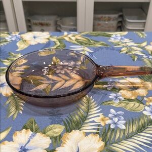 Transparent Brown Glass Skillet Visions France